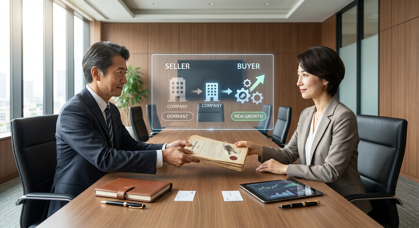 休眠会社が買い手に移転する大まかなイメージ図