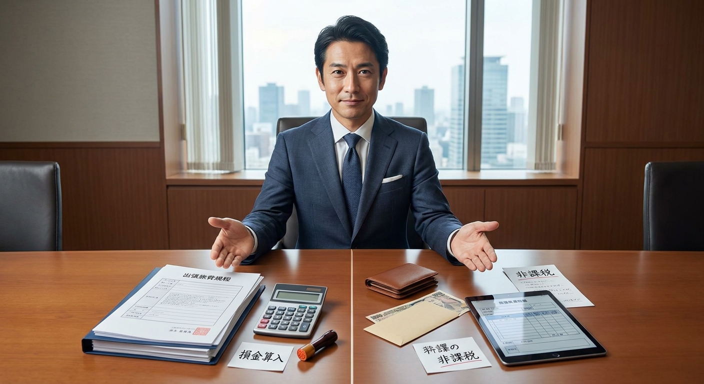 出張旅費規程を活用した「会社」「個人」双方の税務メリットの図解