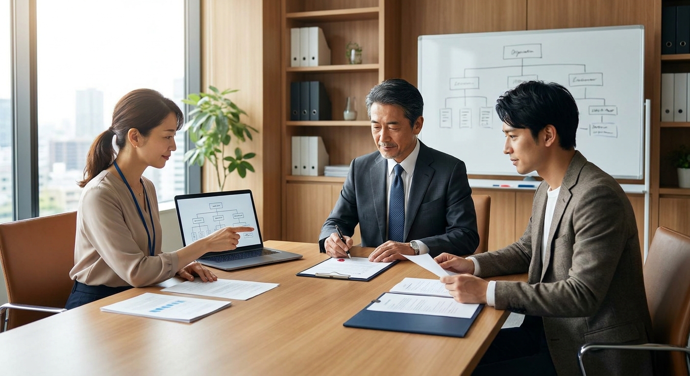 合同会社における「社員」「業務執行社員」「代表社員」の関係性を表す組織図