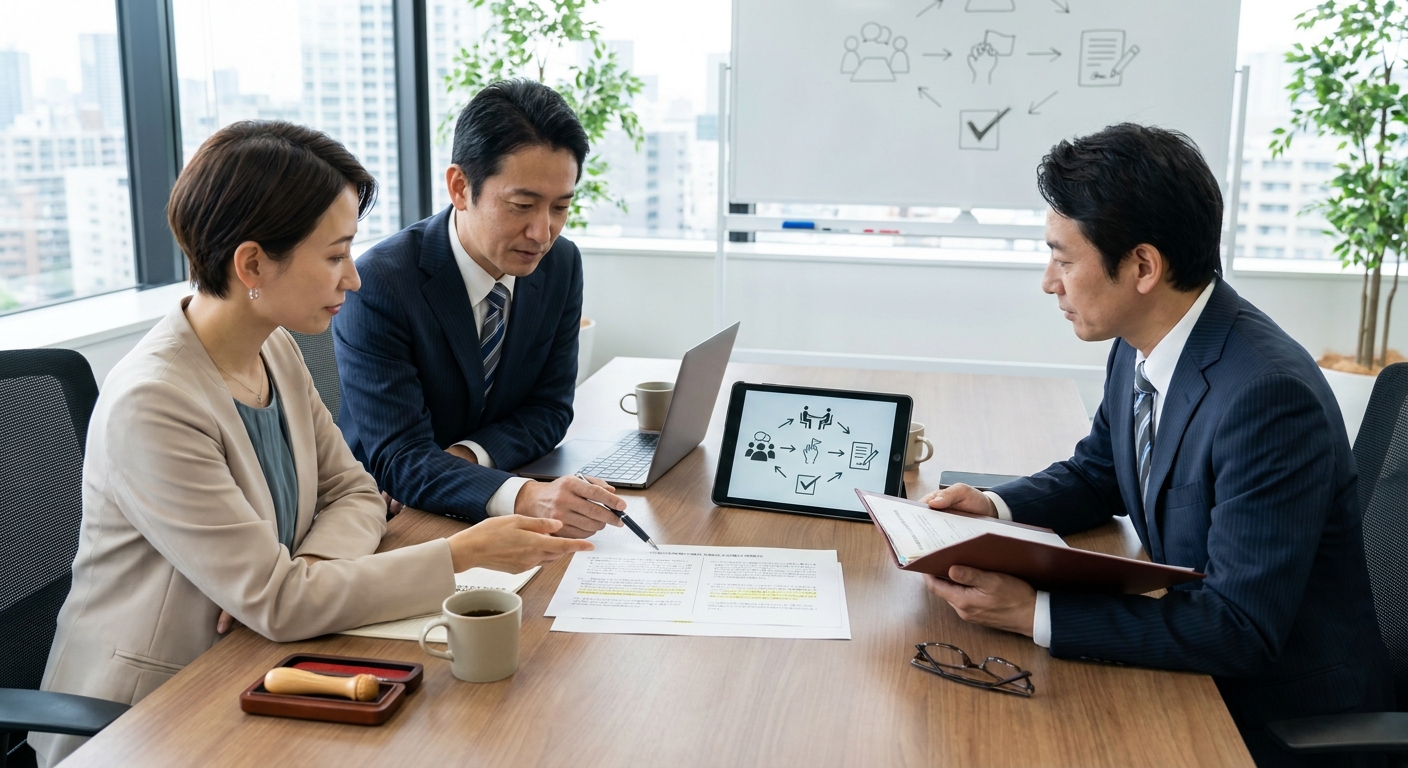 定款の本店所在地記載例と社内決議の流れの図解