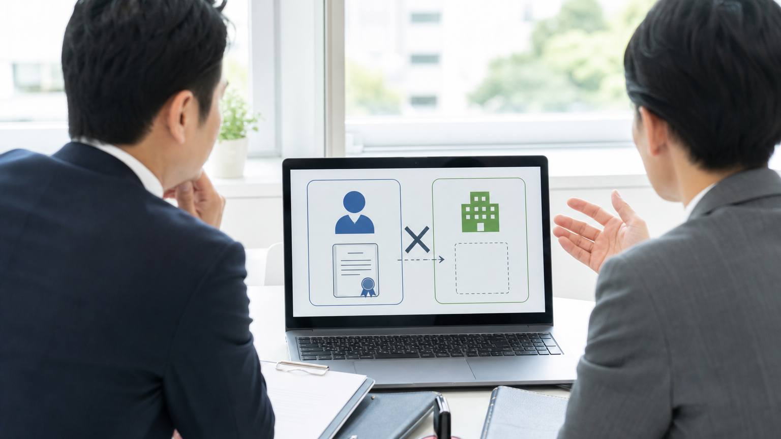 個人事業主と法人が法律上別の主体であることを示す図