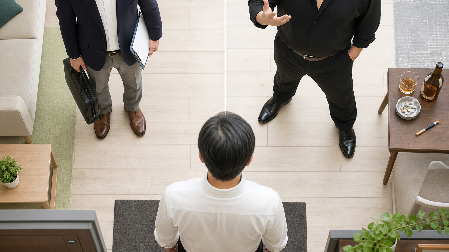 税務署訪問時に問題ない服装と避けたい服装のイメージ